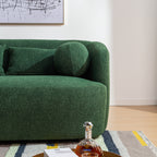 KINWELL Boucle Upholstered 2-Seats Loveseat with Pillows