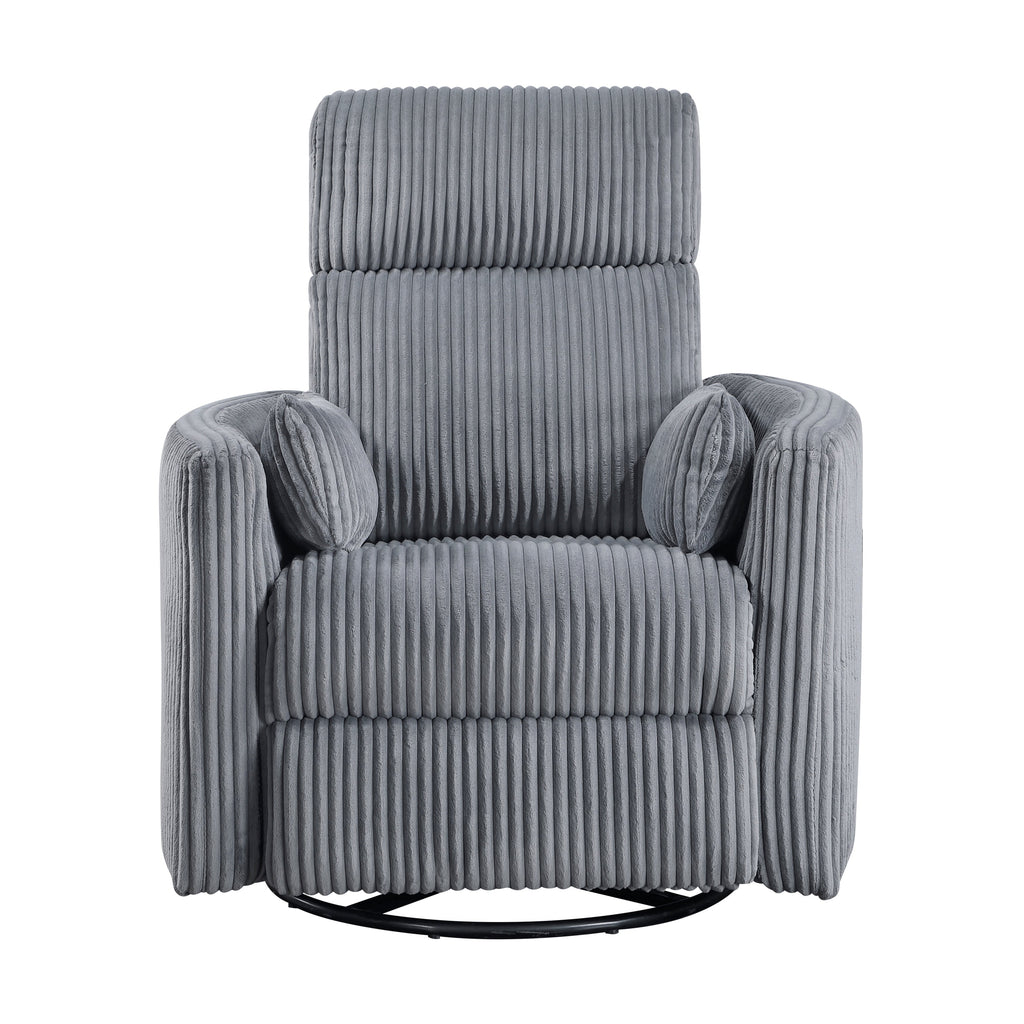 Braidy Corduroy Swivel Glider Manual Reclining Chair