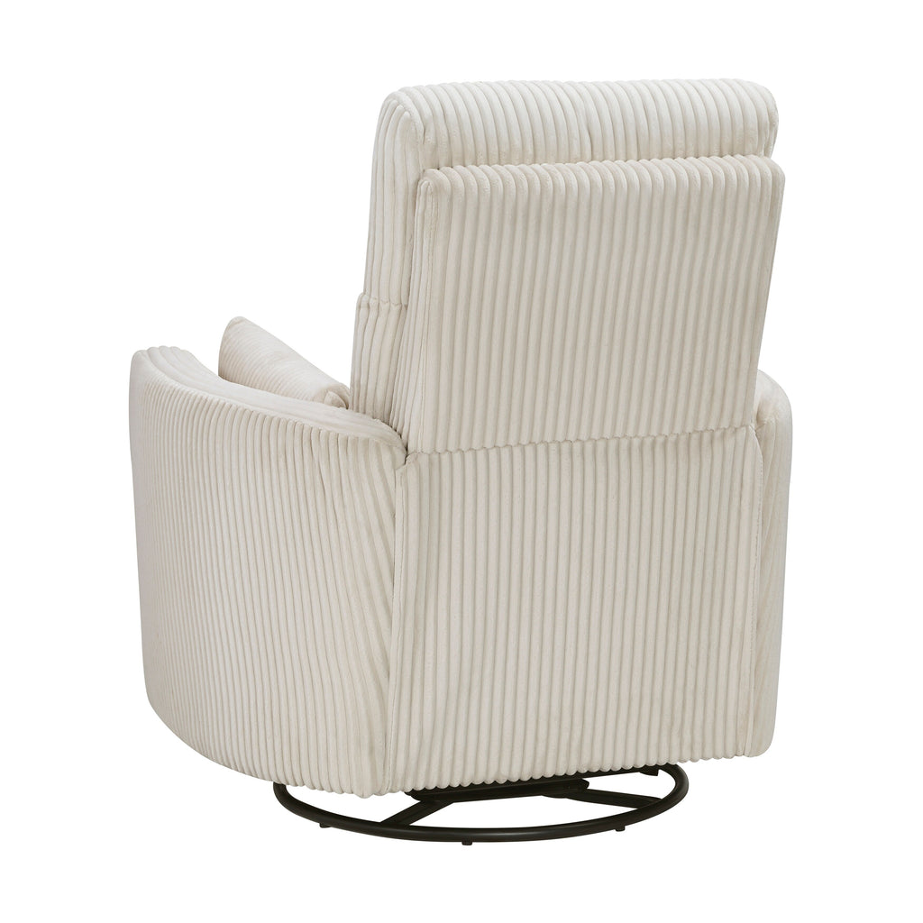 Braidy Corduroy Swivel Glider Manual Reclining Chair