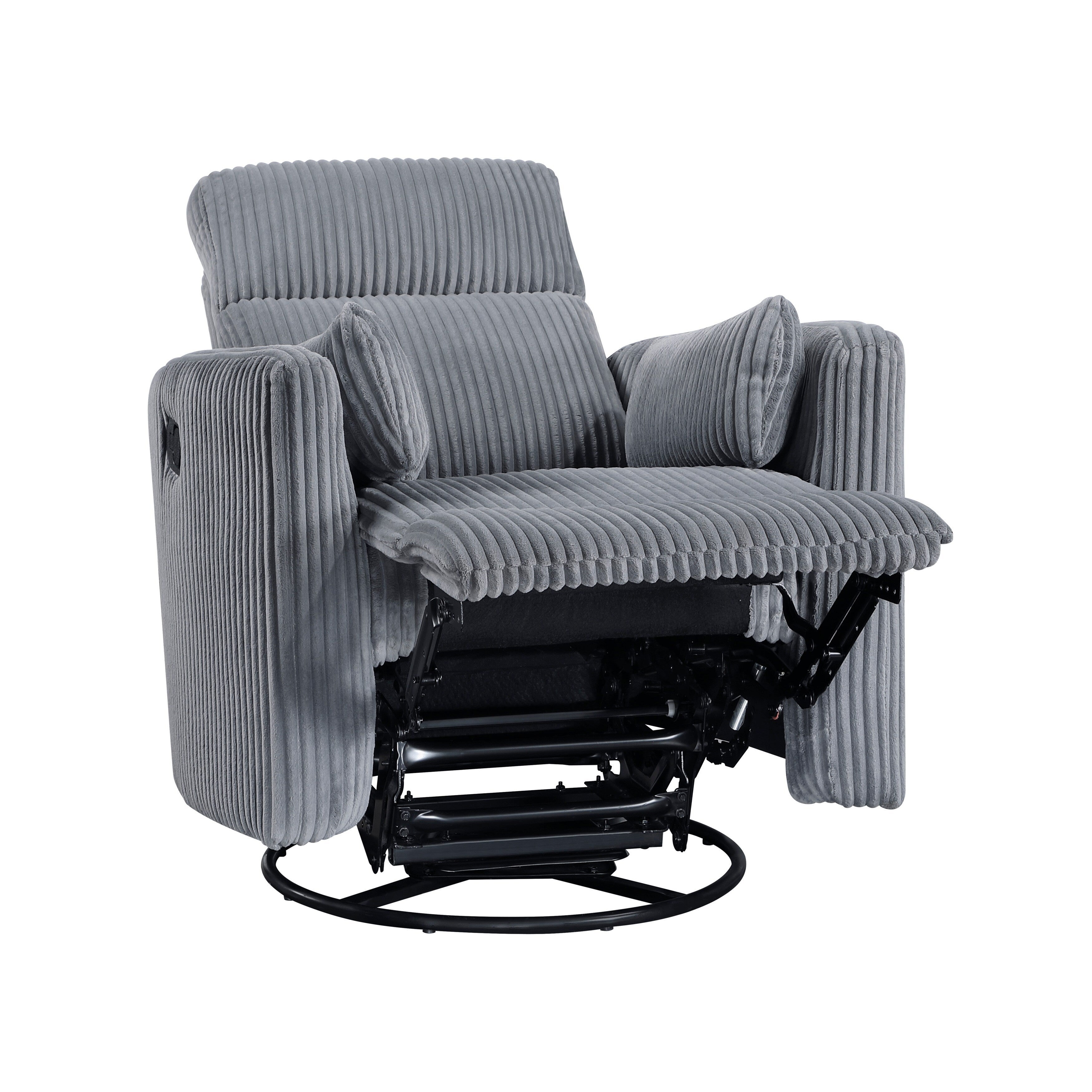Braidy Corduroy Swivel Glider Manual Reclining Chair