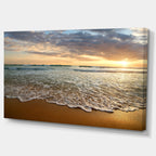 Bright Cloudy Sunset in Calm Ocean - Contemporary Seascape Art Canvas