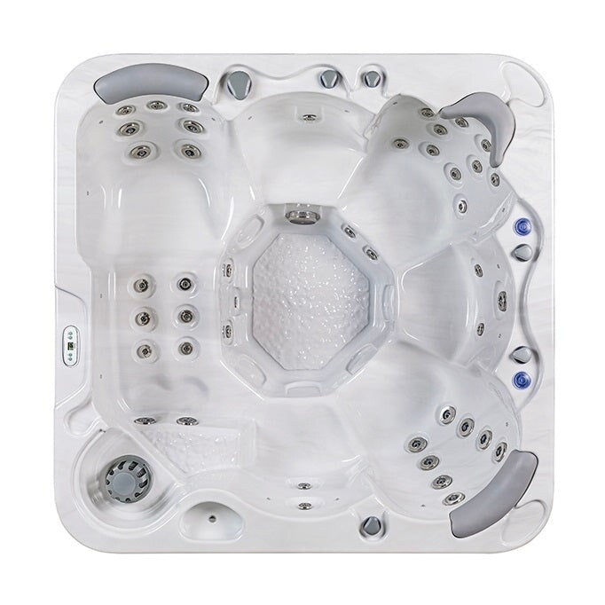 Buenospa Jersey 6 - Person 46 - Jet Hot Tub, Ice White, Gray with Ozone and LED Lights