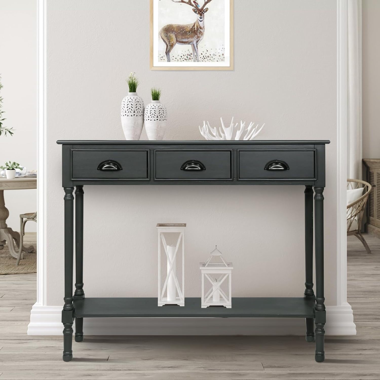 Burlington Wood 3-drawer Console Hallway Table