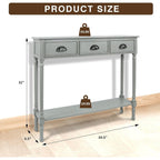 Burlington Wood 3-drawer Console Hallway Table