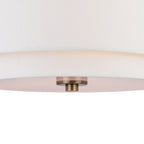 Burnaby Mid-Century Modern Ceiling Mount Light White Linen Drum Shade
