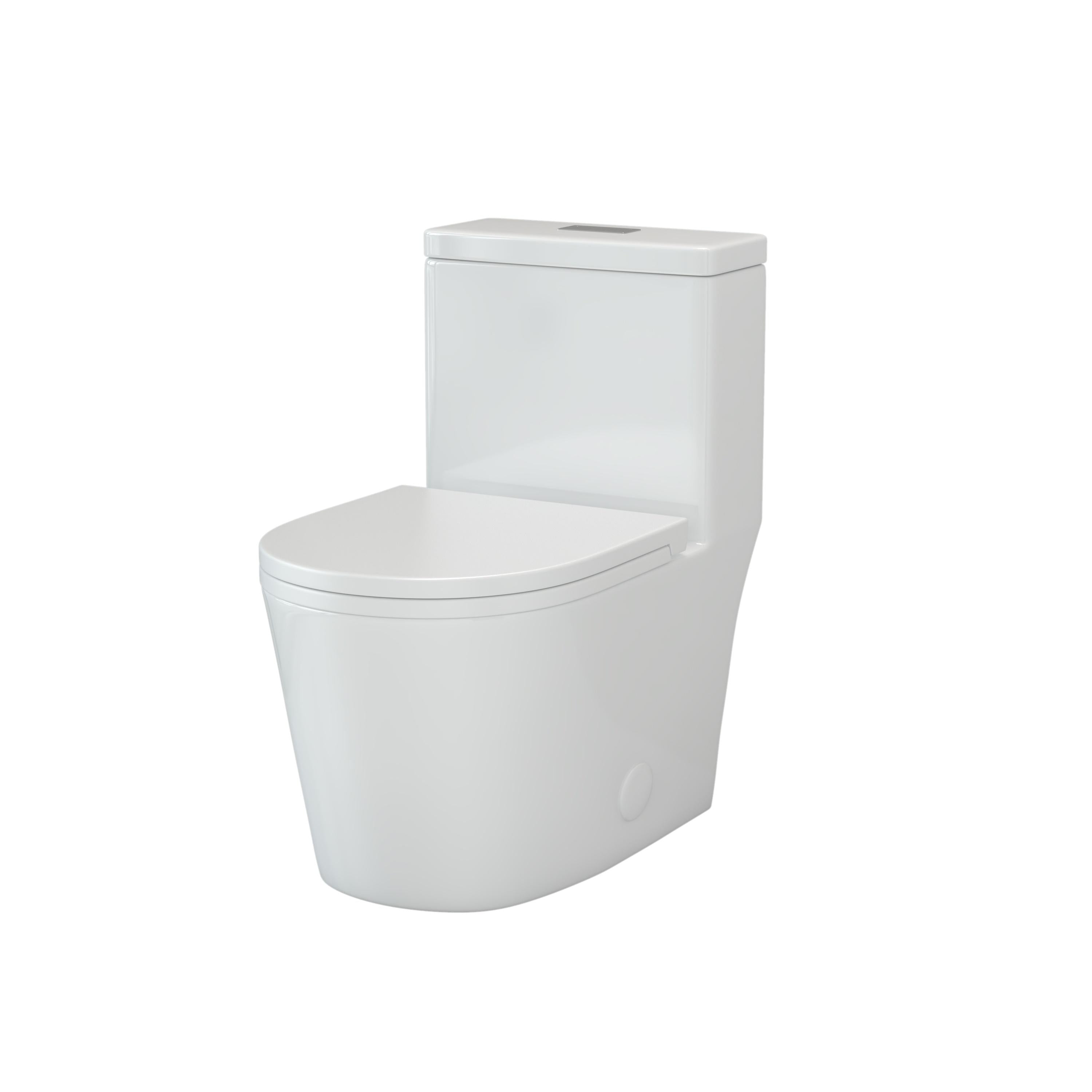 CB HOME 24'' Small Compact One Piece Toilet, Dual Flush Modern Siphon Short Toilet with Soft Closing Seat,16.5''Comfort Height
