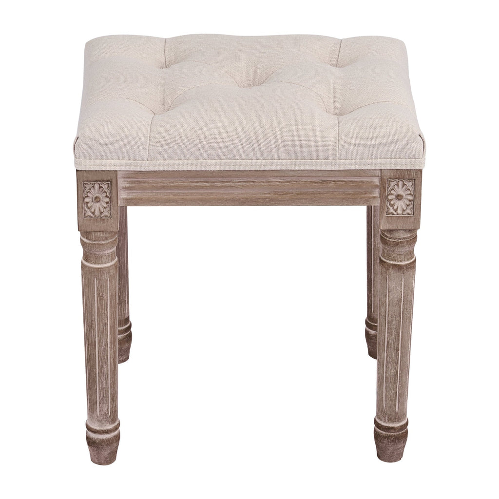 CO-Z French Vintage Upholstered Foot Stool and Vanity Stool
