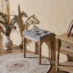 CO-Z French Vintage Upholstered Foot Stool and Vanity Stool