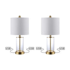 Cabell 21 Glass Modern Contemporary USB Charging LED Table Lamp, Oil Rubbed Bronze (Set of 2) by JONATHAN Y