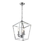 Candle Style Lantern Pendant Stairway or Kitchen Island Open Cage Chandelier - N/A