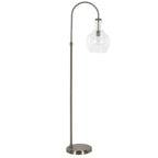 Verona Arc Floor Lamp with Glass Shade