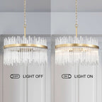Casandra 5-light Shiny Bronze Chandelier with Clear Glass Bars - Shiny Bronze