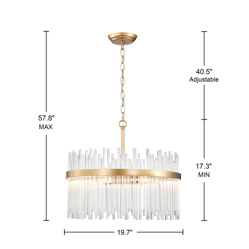 Casandra 5-light Shiny Bronze Chandelier with Clear Glass Bars - Shiny Bronze