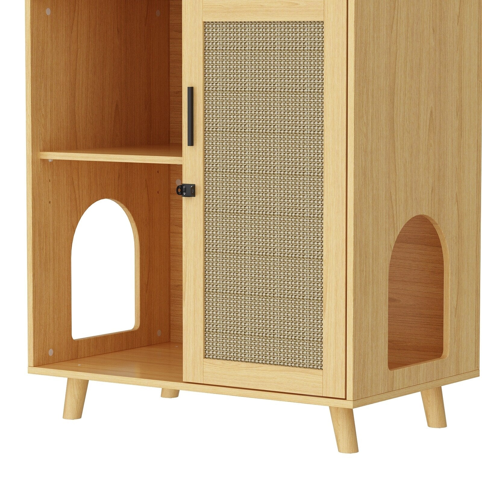 Cat Litter Box Enclosure Cat House Side Table Door Cabinet Bookcase