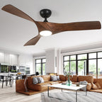 Ceiling Fan Light, 52 Ceiling Fan w/ Remote, LED Dimmable Tri-Color Temperature