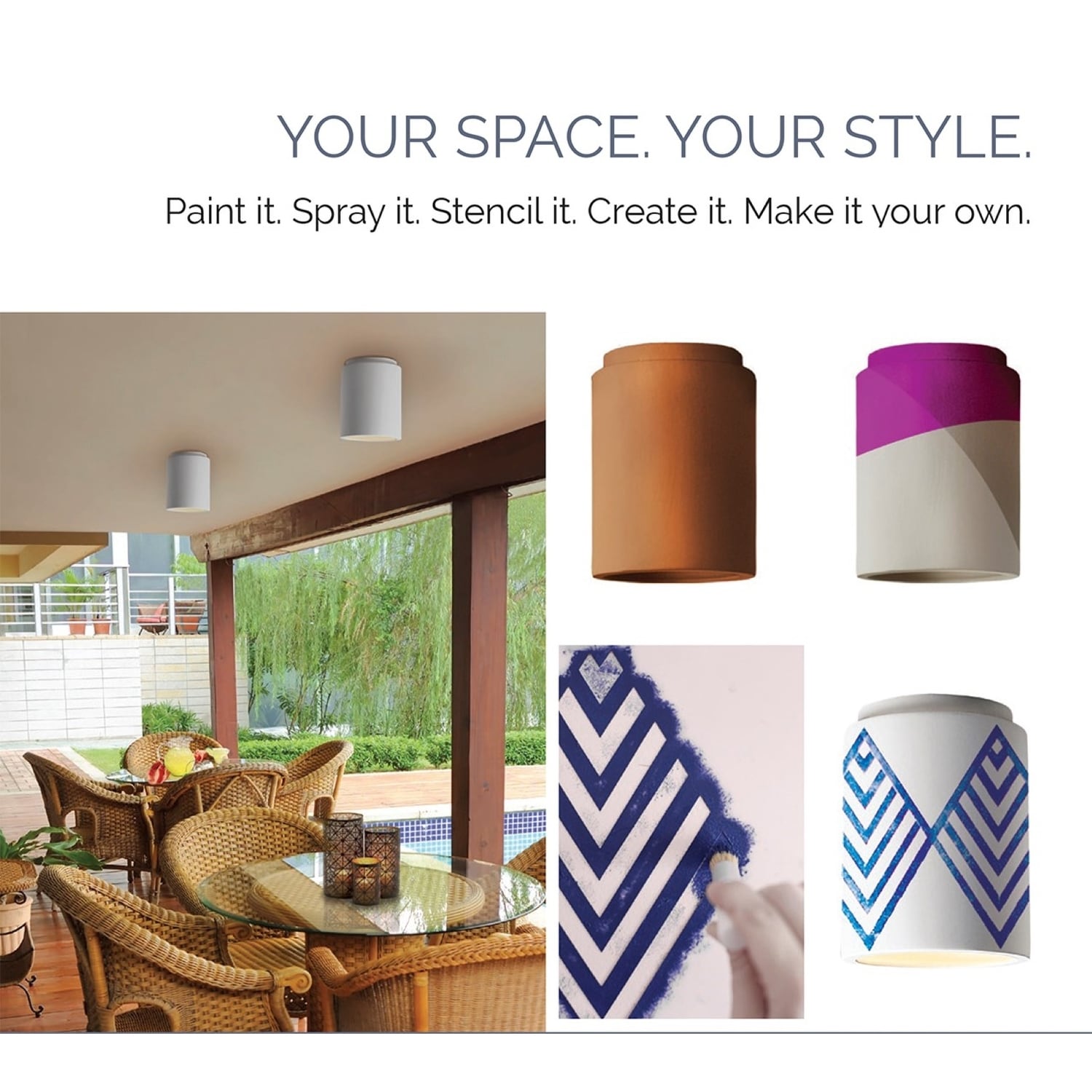 Ceramic Hourglass Flush-Mount