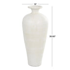 Ceramic Tall Amphora Floor Decorative Vase - White - Roche River Decor
