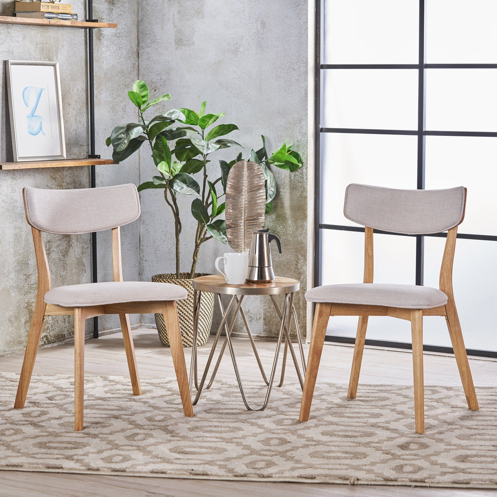 Chazz Mid-Century Modern Upholstered Rubberwood Dining Chairs (Set of 2/4) by Christopher Knight Home