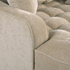 Chenille Chaise Lounge Sofa Bed, Upholstered Sofa Couch with Tufted Backrest and 2 Detachable Pillows for Living Room