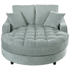 Chenille Chaise Lounge Sofa Bed, Upholstered Sofa Couch with Tufted Backrest and 2 Detachable Pillows for Living Room