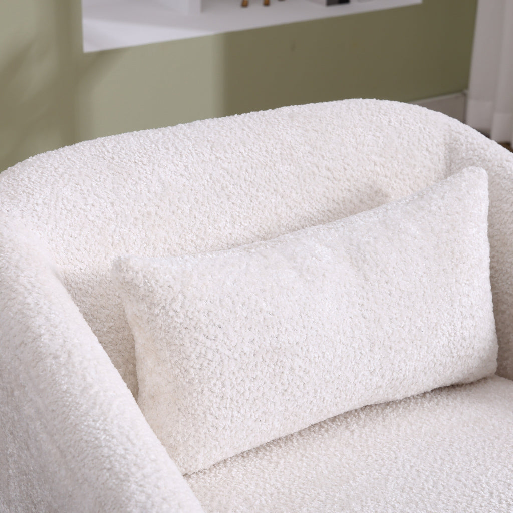 Chenille Swivel Barrel Chair, 360-Degree Comfy Accent Sofa for Living Room, Bedroom, and Study with Removable Cushion