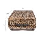 happimess Hyacinth/Wood Underbed Storage Bin with Wheels & Handles