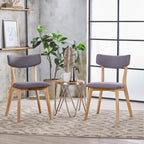 Chazz Mid-Century Modern Upholstered Rubberwood Dining Chairs (Set of 2/4) by Christopher Knight Home