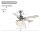 Chrome/ Crystal 4-light Chandelier/ Ceiling Fan with Remote