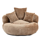 Coffee Oversized 42.52 Chenille Lazy Bean Bag Single Sofa with Three Pillows for Bedroom