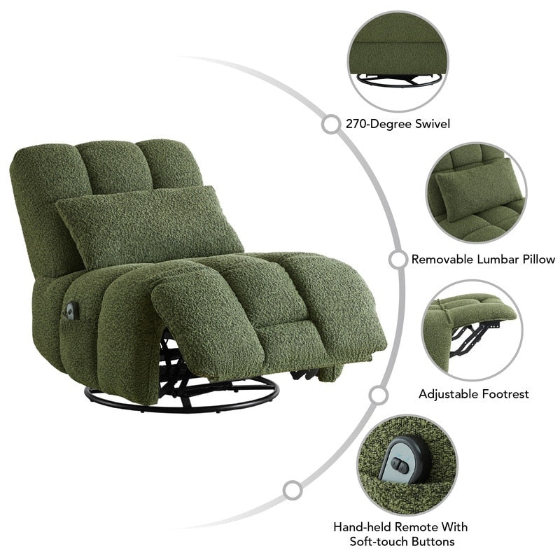 Cole Power Recliner Chair Swivel Glider with Lumbar Support
