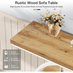 Console Table for Entryway, Industrial 4-Tier Sofa Table Behind Couch