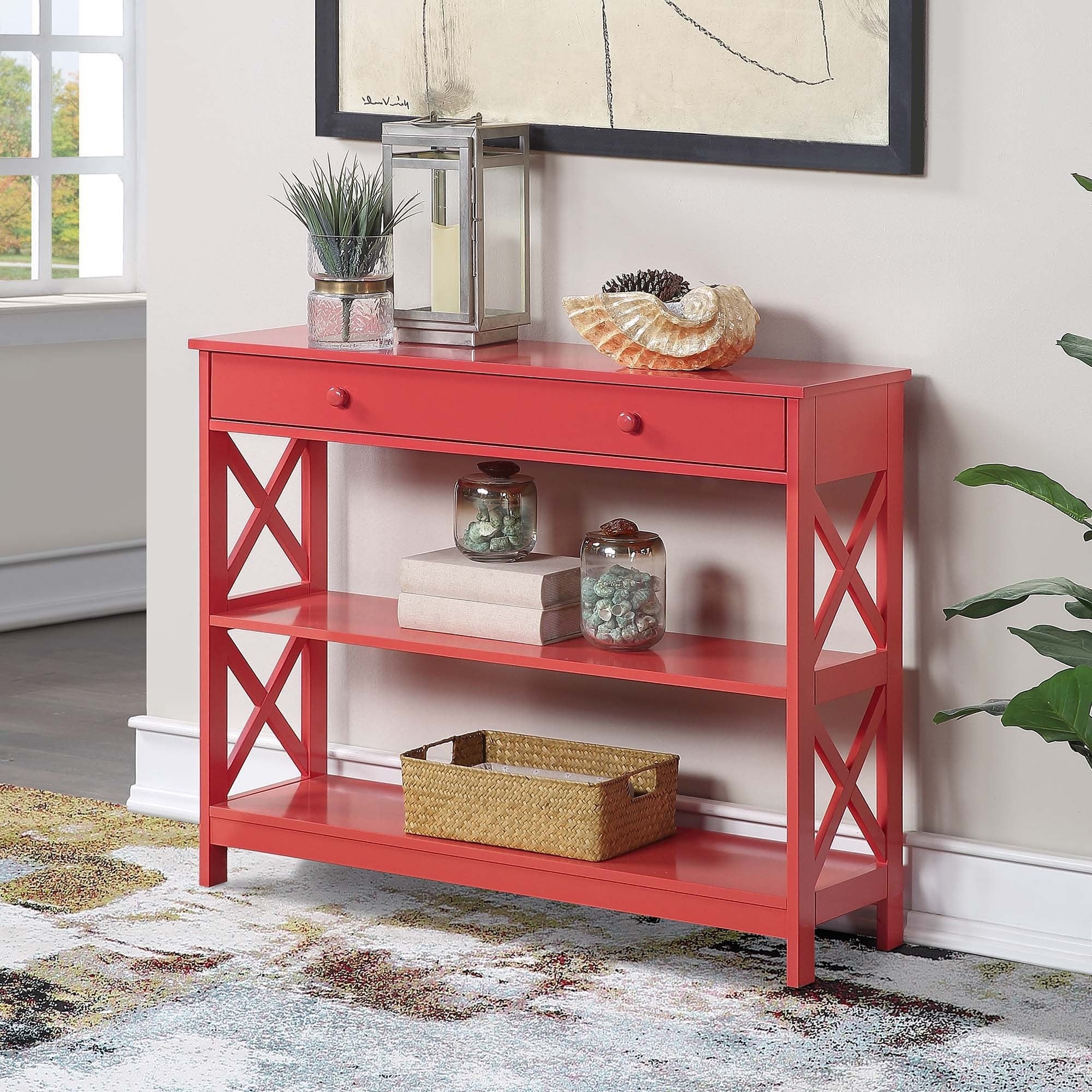 Convenience Concepts Oxford 1 Drawer Console Table with Shelves