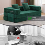 Convertible Floor Sofa Bed with Pillow Back Chenille Fabric for Living Room Bedroom