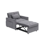 Convertible Sofa Bed with Adjustable Back and Wheel