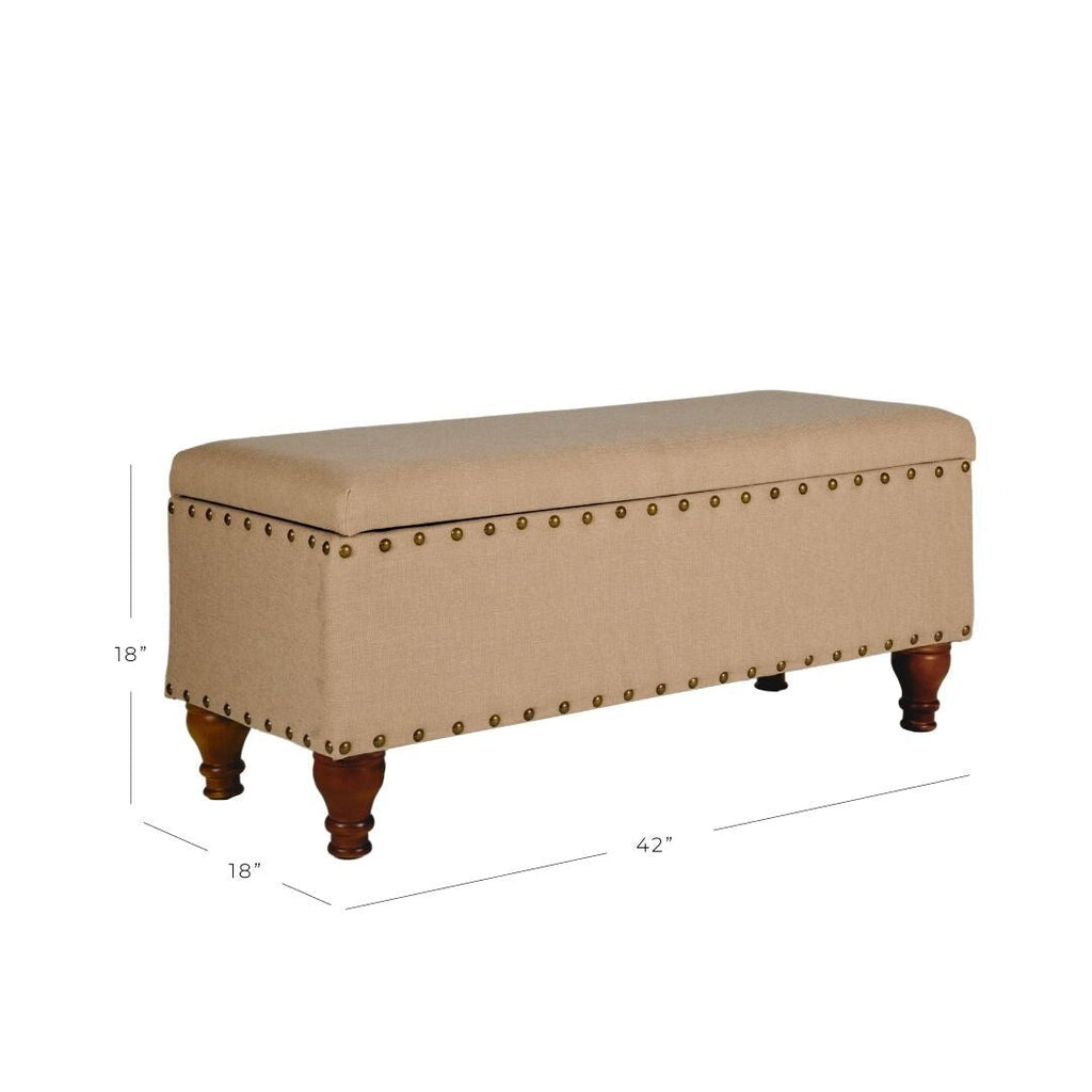 Copper Grove Muscari Upholstered Storage Bench with Nailhead Trim