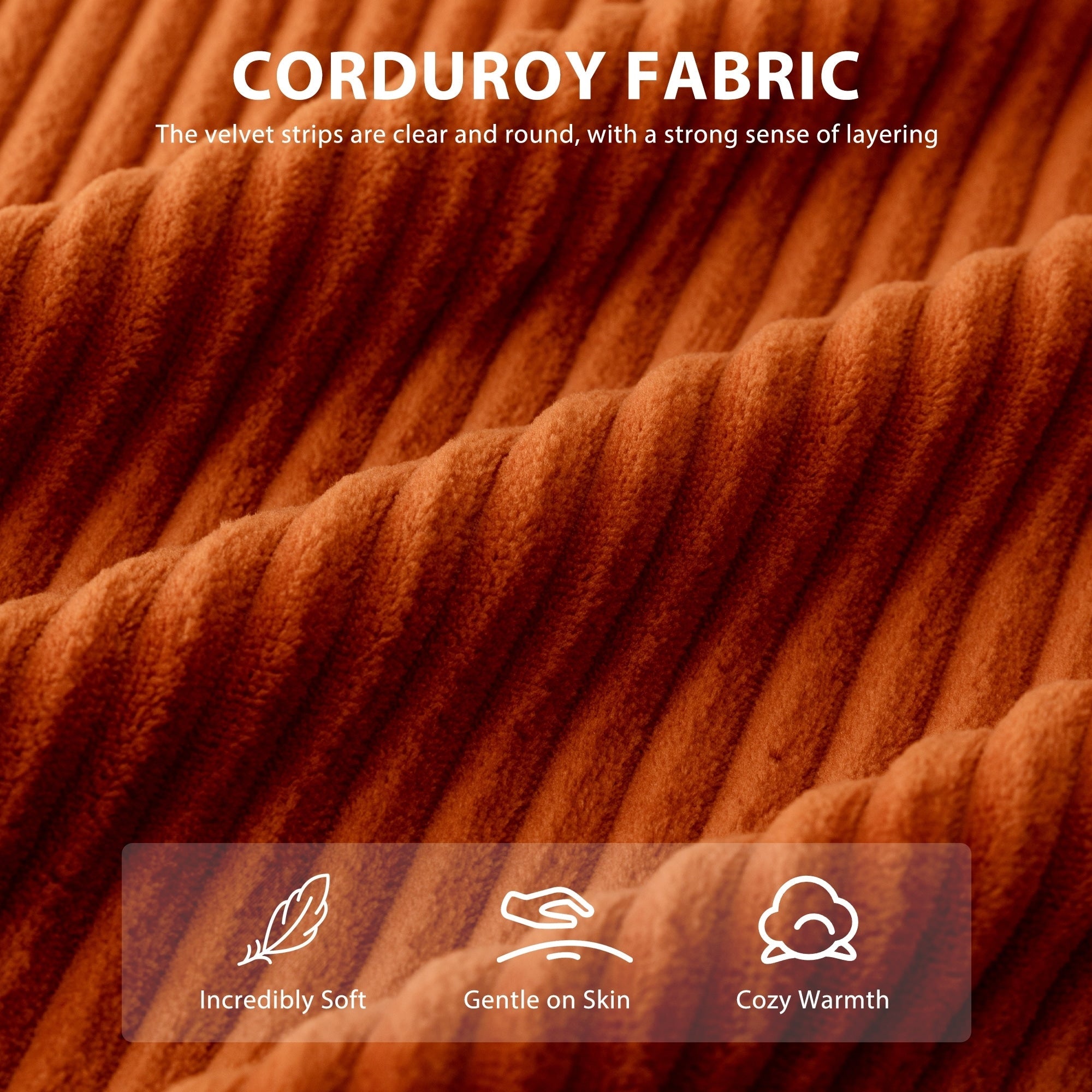 Corduroy Upholstered Memory Foam Sofa With Ottoman Upholstered Bean Bag Couch - 48.4Lx67.7Wx24.4H