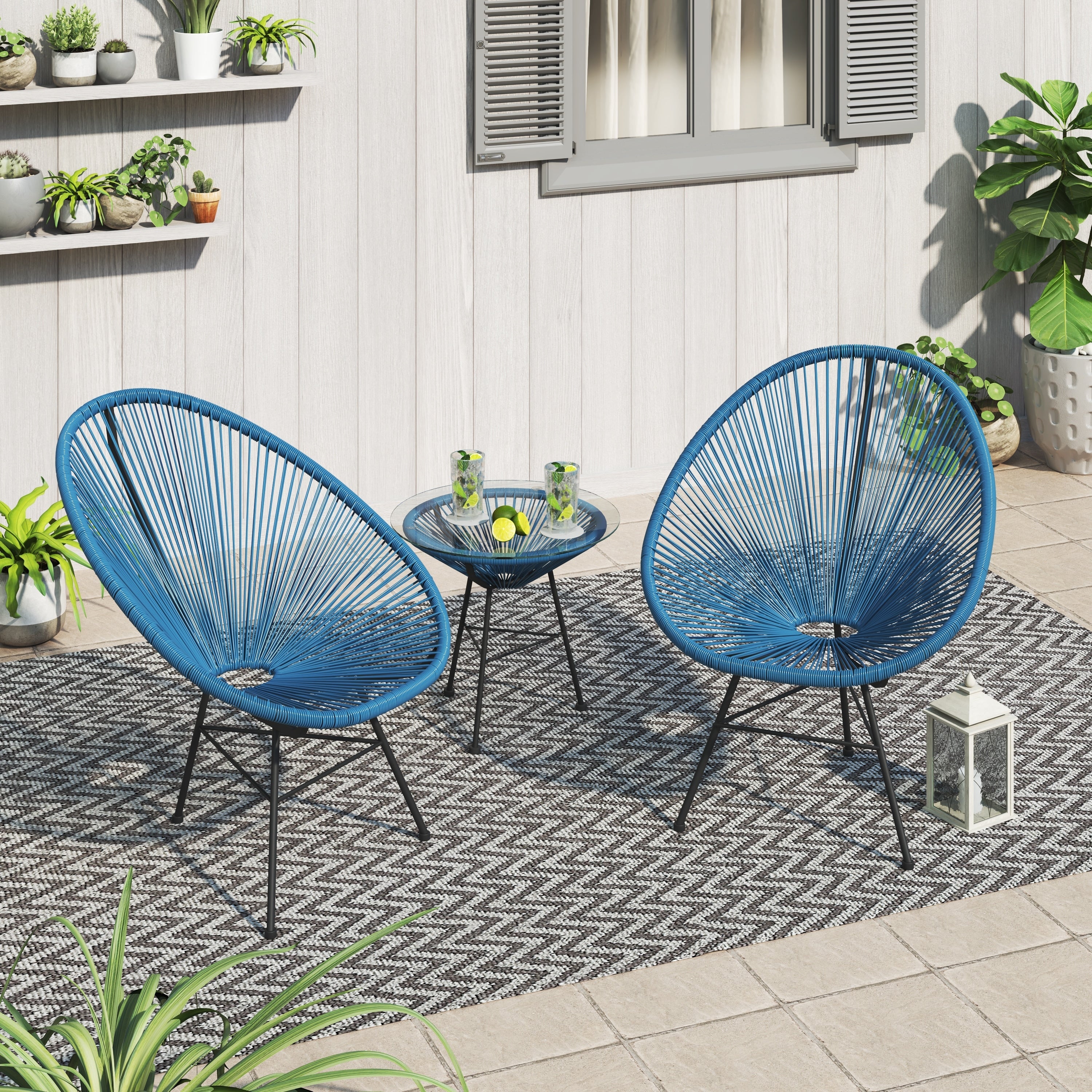 Corvus Sarcelles 3-Piece Modern Wicker Acapulco Bistro Set