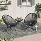 Corvus Sarcelles 3-Piece Modern Wicker Acapulco Bistro Set