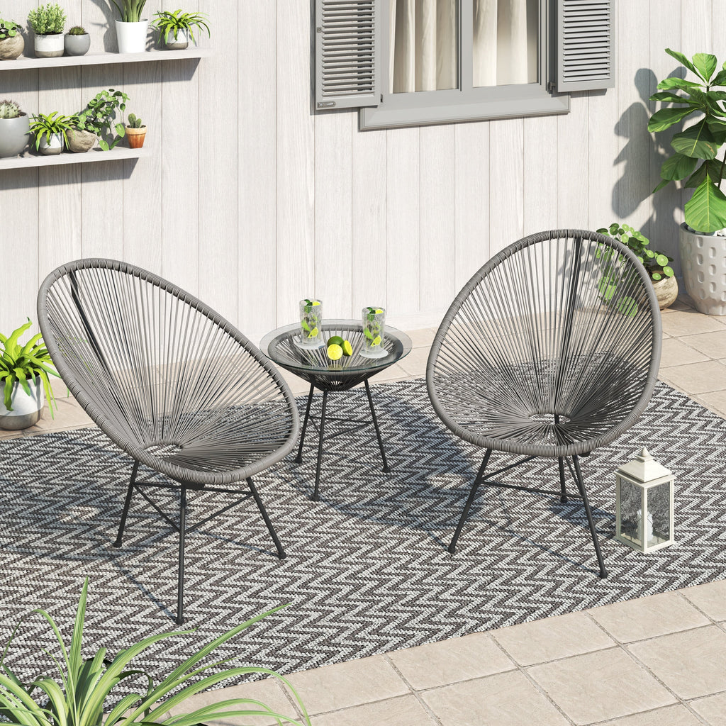 Corvus Sarcelles 3-Piece Modern Wicker Acapulco Bistro Set