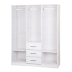 Palace Imports 100% Solid Wood Cosmo 3-Door Wardrobe Armoire with Solid Wood or Mirrored Doors