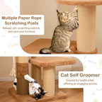 Costway 65 Tall Cat Tree for Indoor with Self-groomer Padded Perch - See Details
