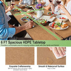 Costway 6FT Picnic Table Bench Set Outdoor HDPE Heavy-Duty Table for - See Details