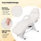 Costway 72 Massage Bed with Hydraulic Stool Adjustable Backrest &