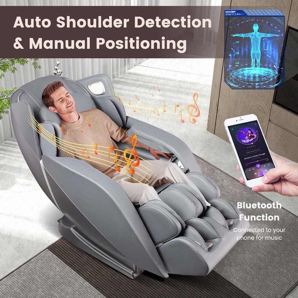 Costway Full Body Massage Chair with Voice Control Heat Foot Roller