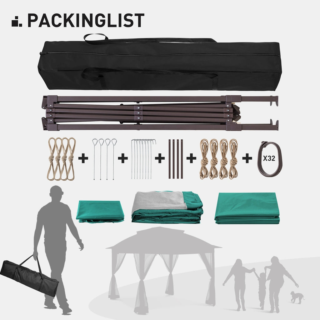 Cozywor 11 ft. x 11 ft. Pop-Up Steel Gazebo with Mosquito Netting