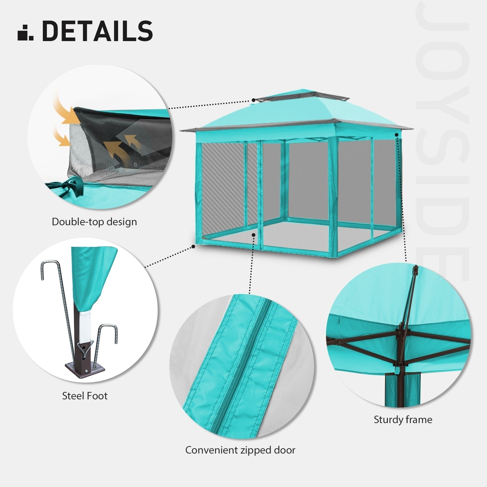 Cozywor 11 ft. x 11 ft. Pop-Up Steel Gazebo with Mosquito Netting