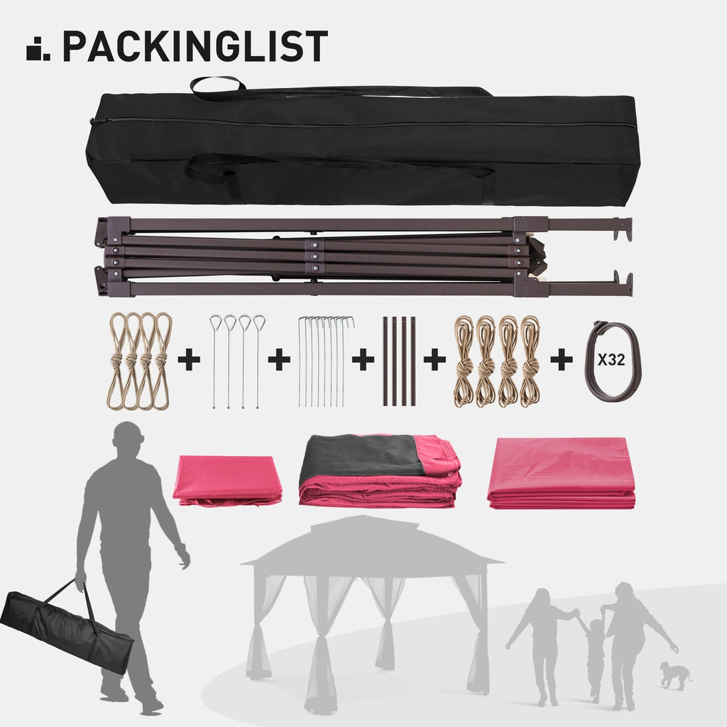 Cozywor 11 ft. x 11 ft. Pop-Up Steel Gazebo with Mosquito Netting