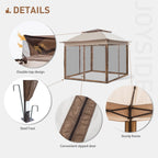 Cozywor 11 ft. x 11 ft. Pop-Up Steel Gazebo with Mosquito Netting