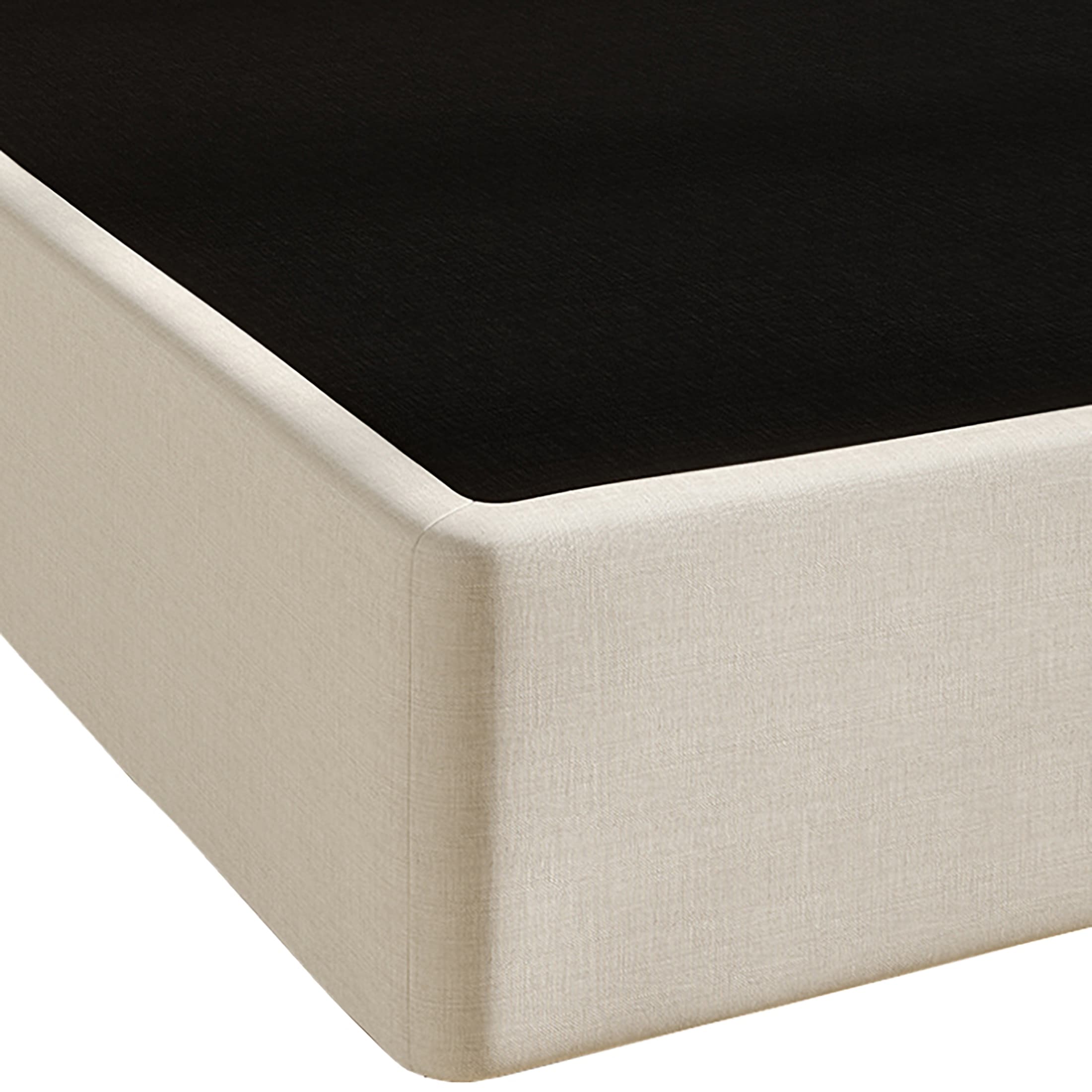 CraftPorch 5-Inch Metal Box Spring with Warm Grey Linen Cover