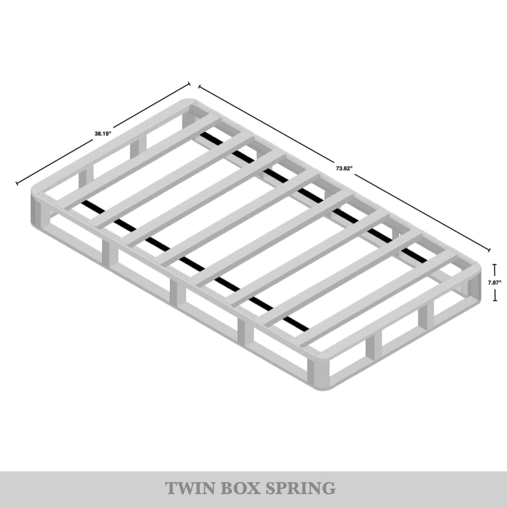 CraftPorch Solid Wood 8-Inch Box Spring Foundation with Wood Slats